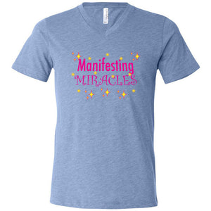 MANIFESTING MIRACLES - Unisex Triblend Short Sleeve V-Neck T-Shirt - FabulousLife