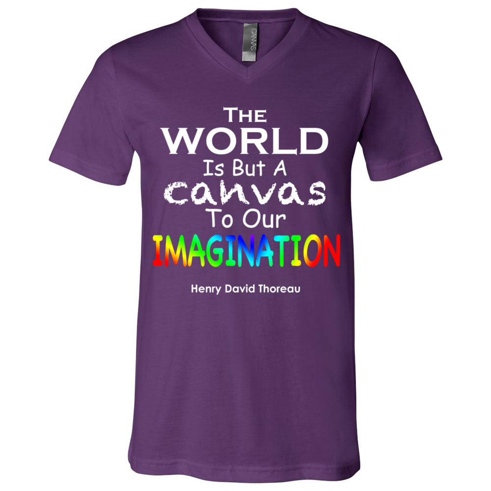 THE WORLD IS A CANVAS TO OUR IMAGINATION Short Sleeve V-Neck Jersey T-Shirt - FabulousLife