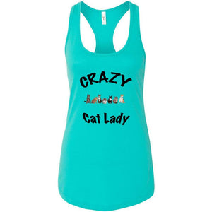 CRAZY CAT LADY Fitted Racerback Tank Top - FabulousLife