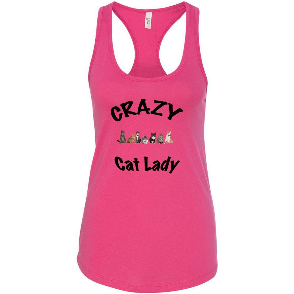 CRAZY CAT LADY Fitted Racerback Tank Top - FabulousLife