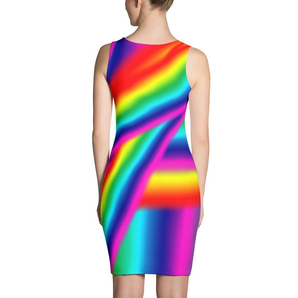 RAINBOW PEACE SIGN Bodycon Mini Dress - FabulousLife