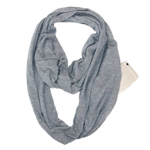 Infinity Scarf with Zipper Pocket for Valuables!
