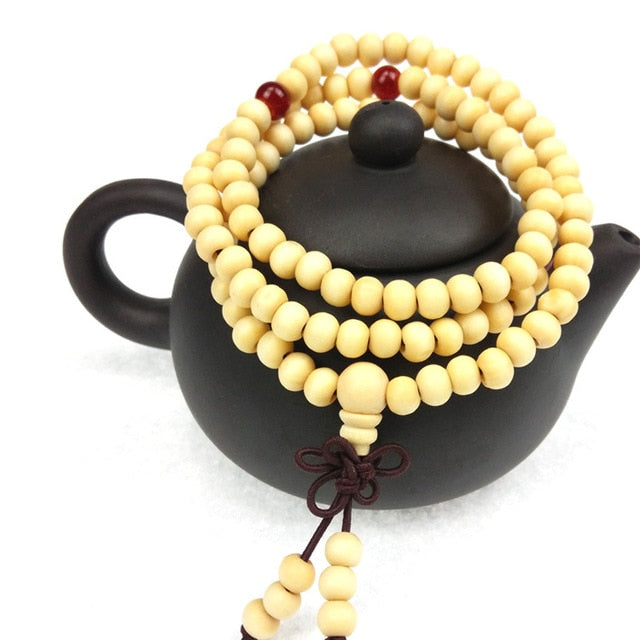 108 Prayer Beads Mala 8mm Natural Sandalwood  Buddha Bracelets: 5 Colors - FabulousLife
