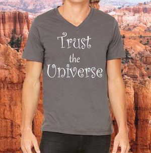 TRUST THE UNIVERSE - Unisex Short Sleeve V-Neck Jersey T-Shirt - FabulousLife